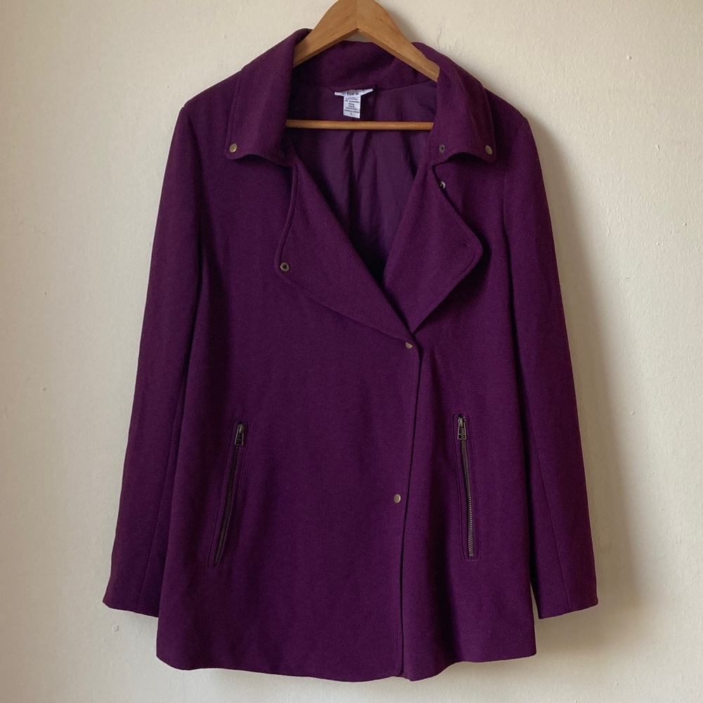 Bar III Women's Pea Coat in Rich Purple